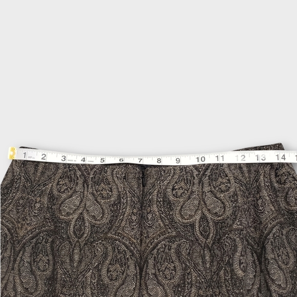 Talbots Black & Brown Paisley Wool Maxi Skirt – Fringe Hem Size 6 - Picture 11 of 14